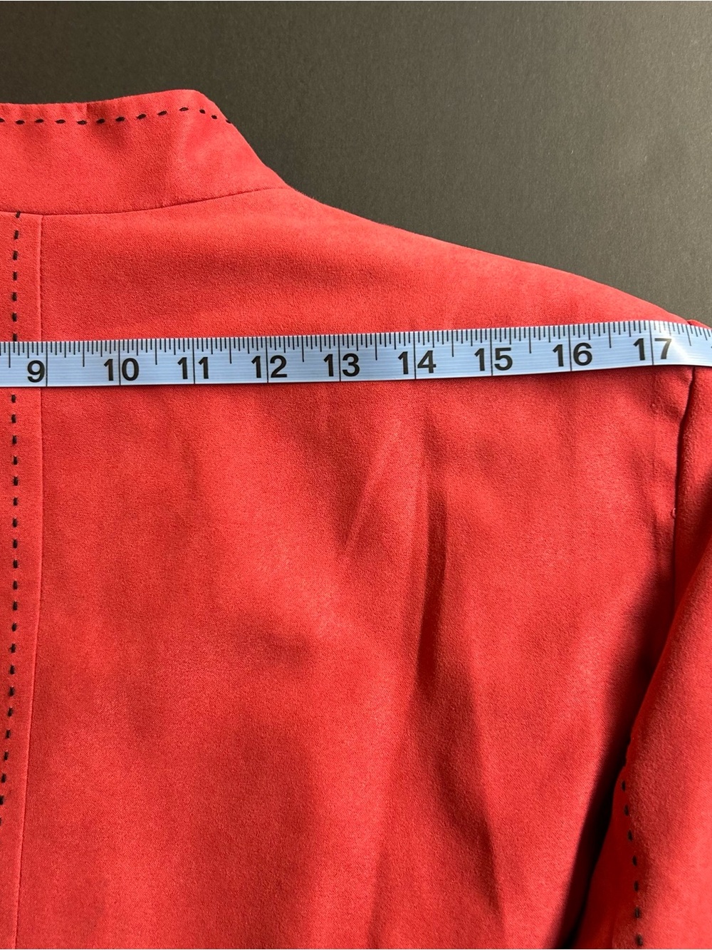 Alfred Dunner Faux Suede Red Watermelon Zip Front Blaze, 16 - Picture 6 of 6
